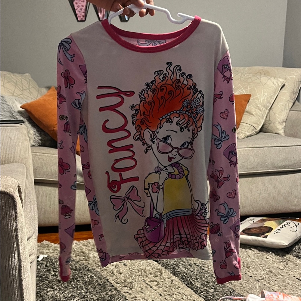 Fancy Long Sleeve Kids Tee - Pink and White